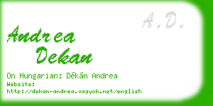 andrea dekan business card