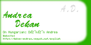 andrea dekan business card